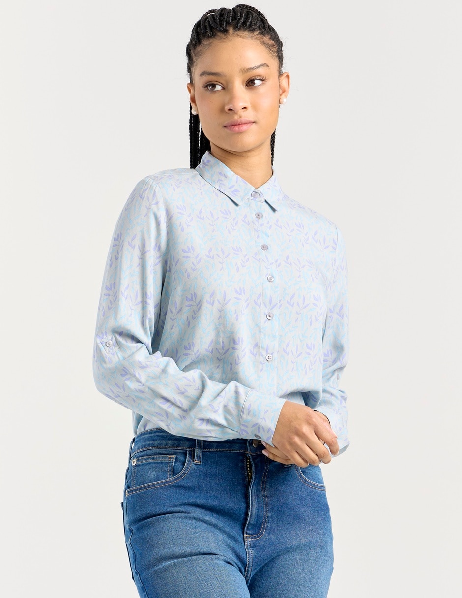 Blusa camisera manga larga para mujer 8