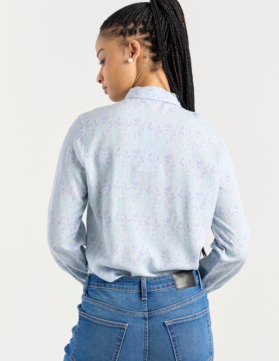 Blusa camisera manga larga para mujer 12