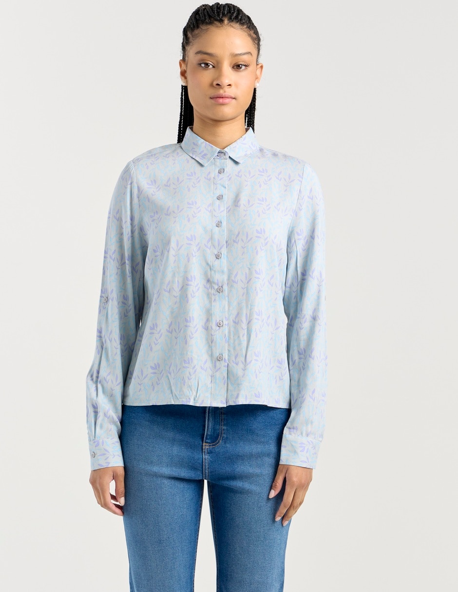 Blusa camisera manga larga para mujer 13