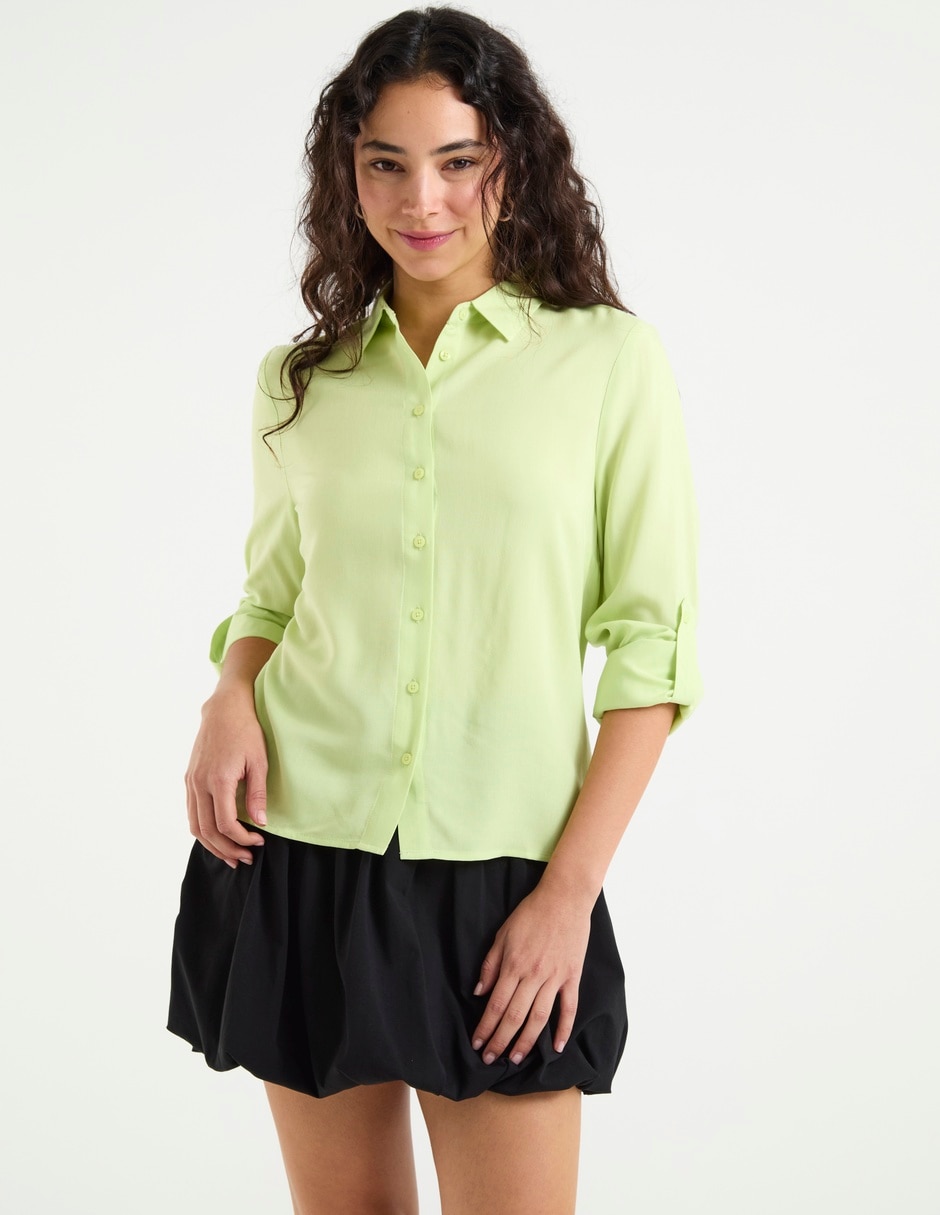 Blusa camisera manga larga para mujer Blusa camisera manga larga para mujer