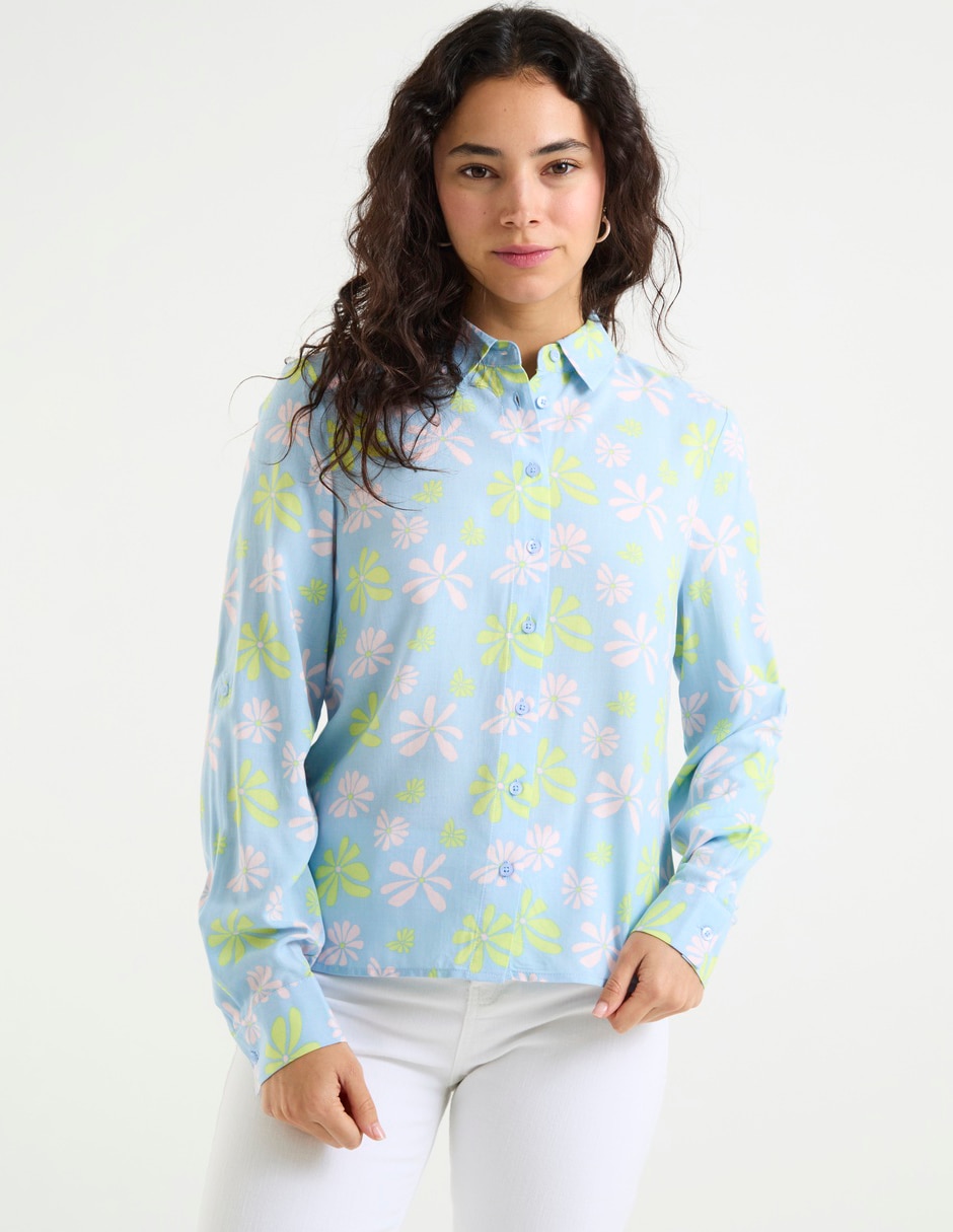 Blusa camisera manga larga para mujer 1