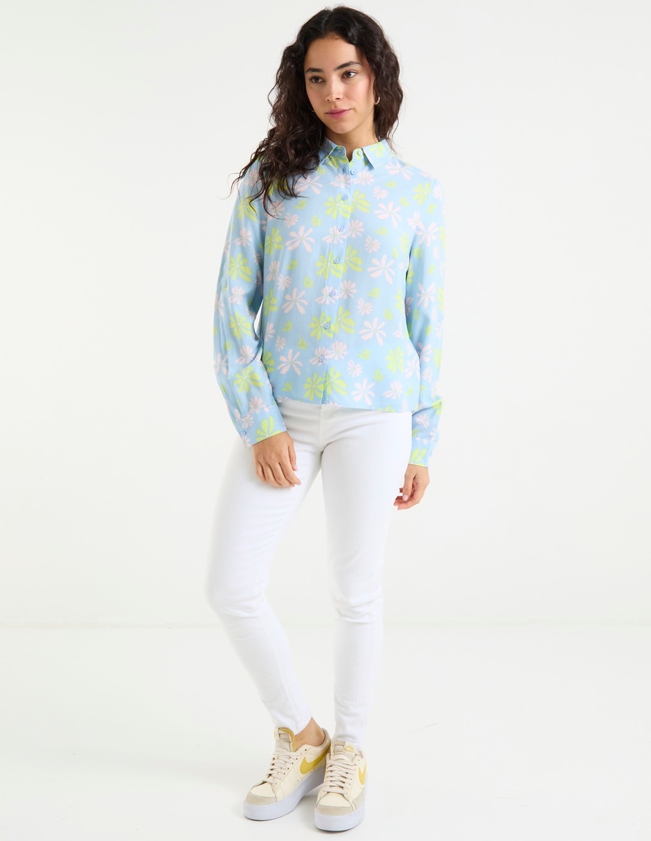 Blusa camisera manga larga para mujer 7