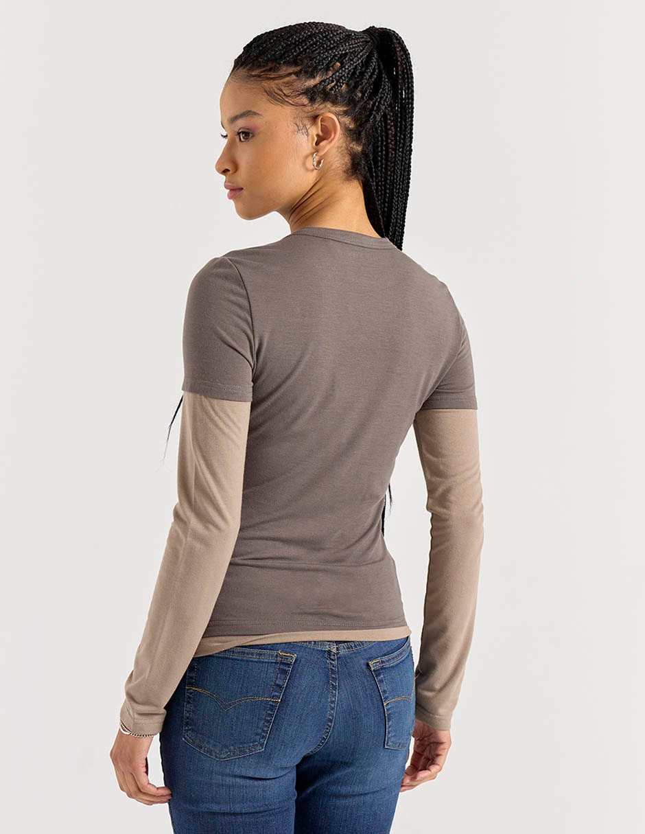 Playera manga larga cuello redondo mujer 5