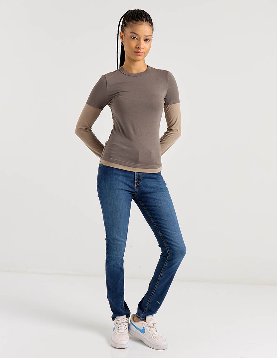 Playera manga larga cuello redondo mujer 4