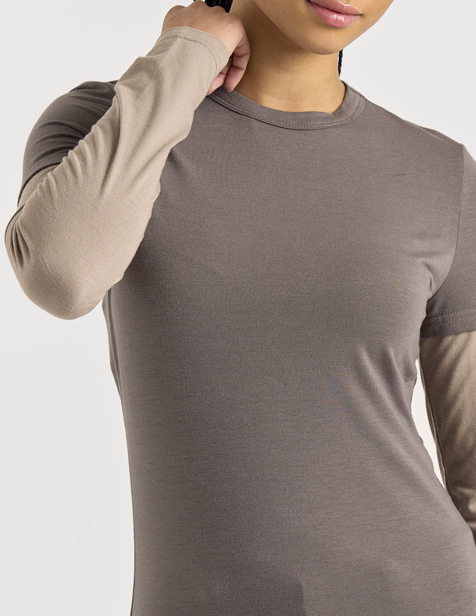Playera manga larga cuello redondo mujer 3