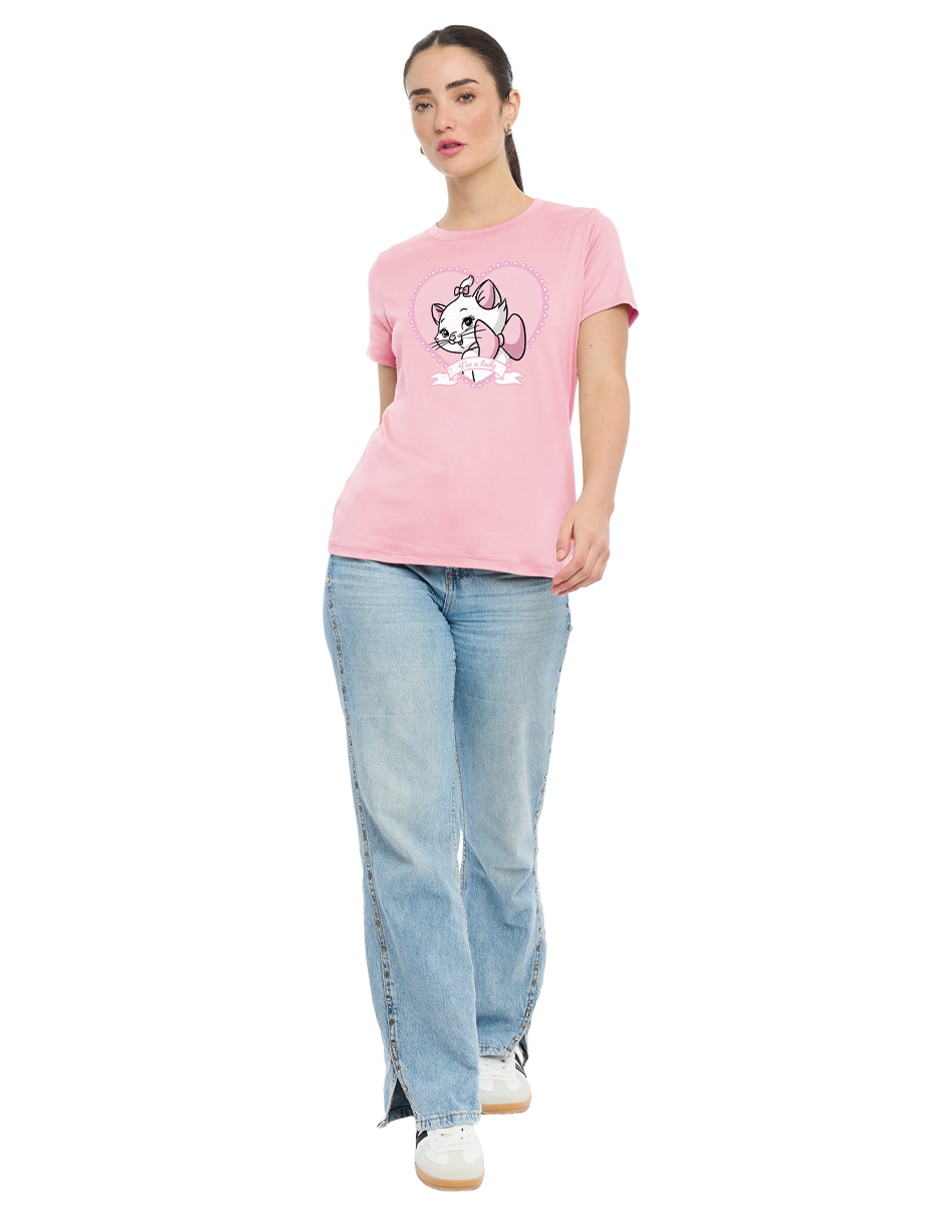 Playera manga corta Disney Dtr cuello redondo para mujer
