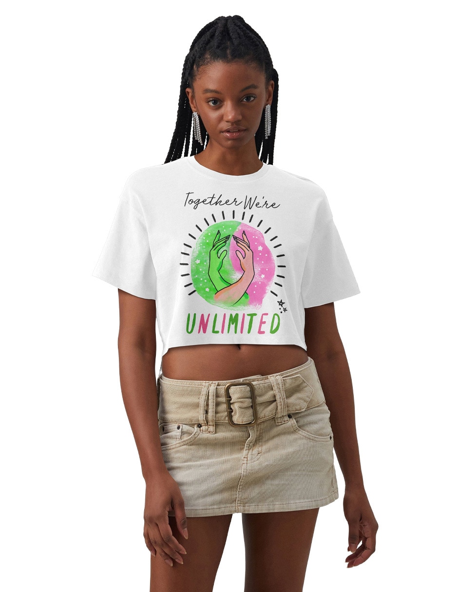 Playera manga corta cuello redondo para mujer Playera manga corta cuello redondo para mujer