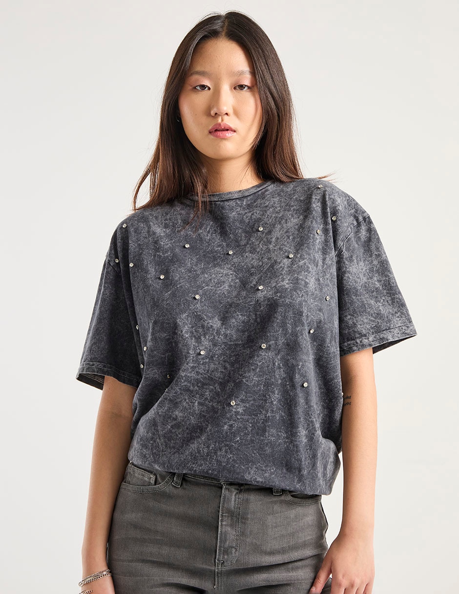 Playera manga corta cuello redondo para mujer Playera manga corta cuello redondo para mujer