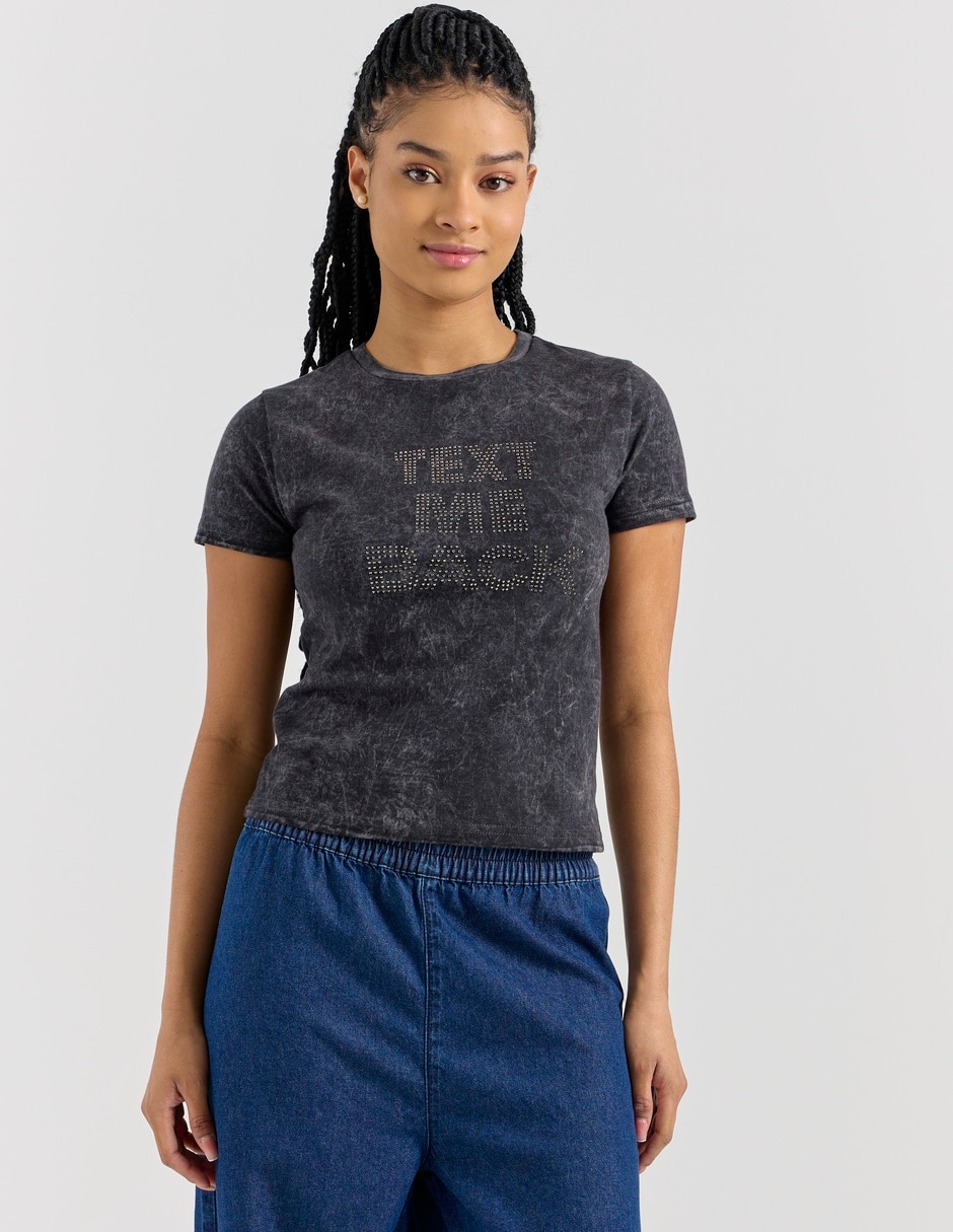 Playera manga corta cuello redondo para mujer Playera manga corta cuello redondo para mujer