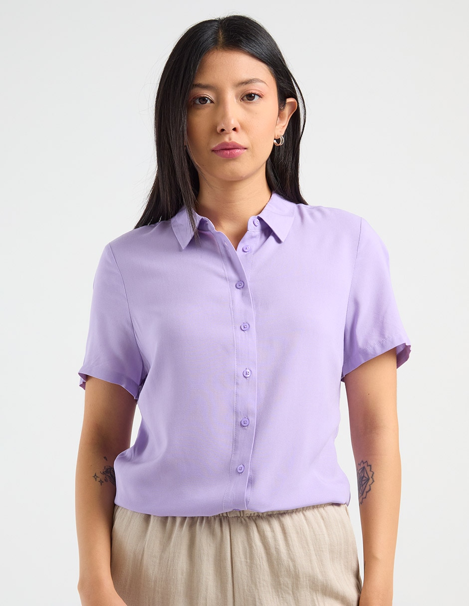 Blusa manga corta para mujer