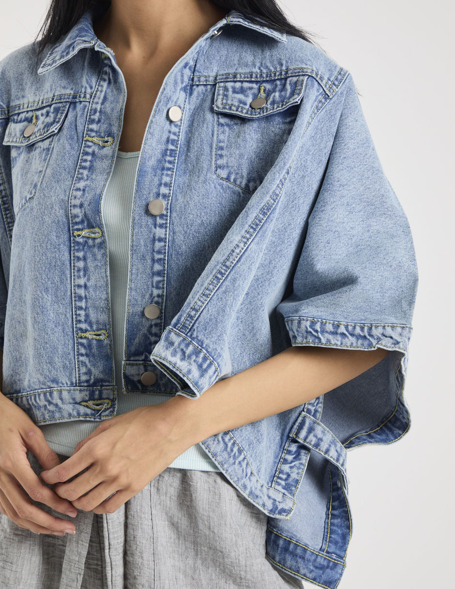 Chamarra denim non stop de mezclilla para mujer