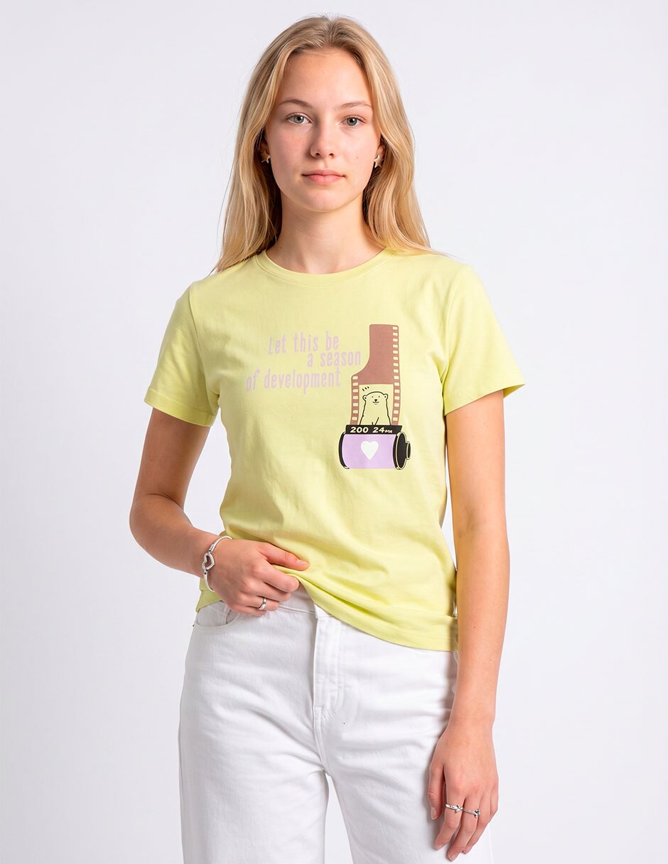 Playera manga corta cuello redondo para mujer Playera manga corta cuello redondo para mujer