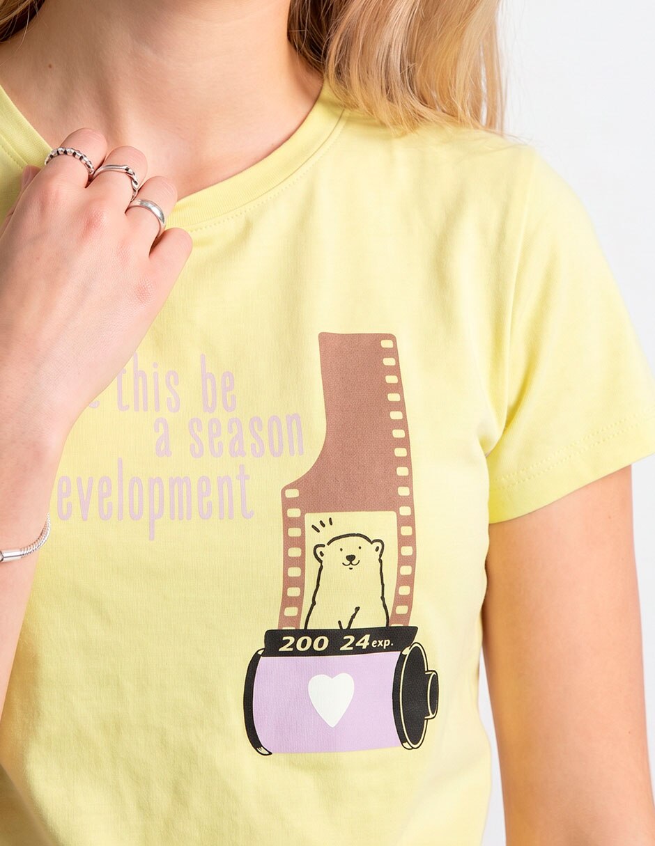 Playera manga corta cuello redondo para mujer 3