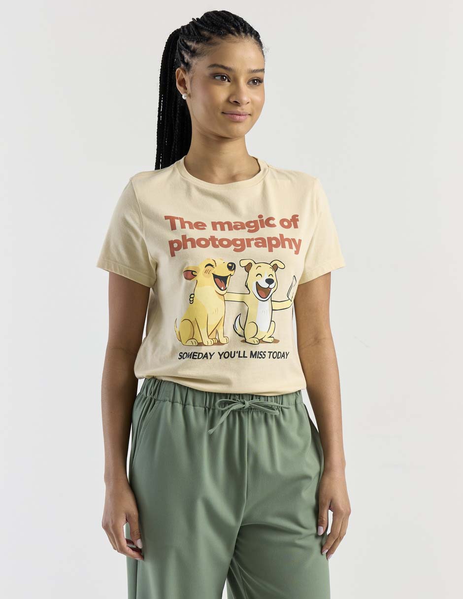 Playera manga corta cuello redondo mujer 6
