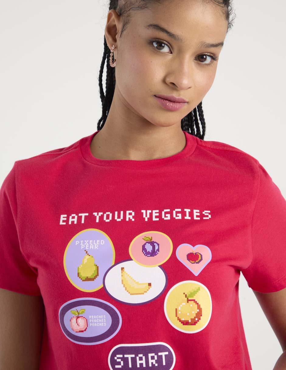 Playera manga corta Non Stop cuello redondo para mujer