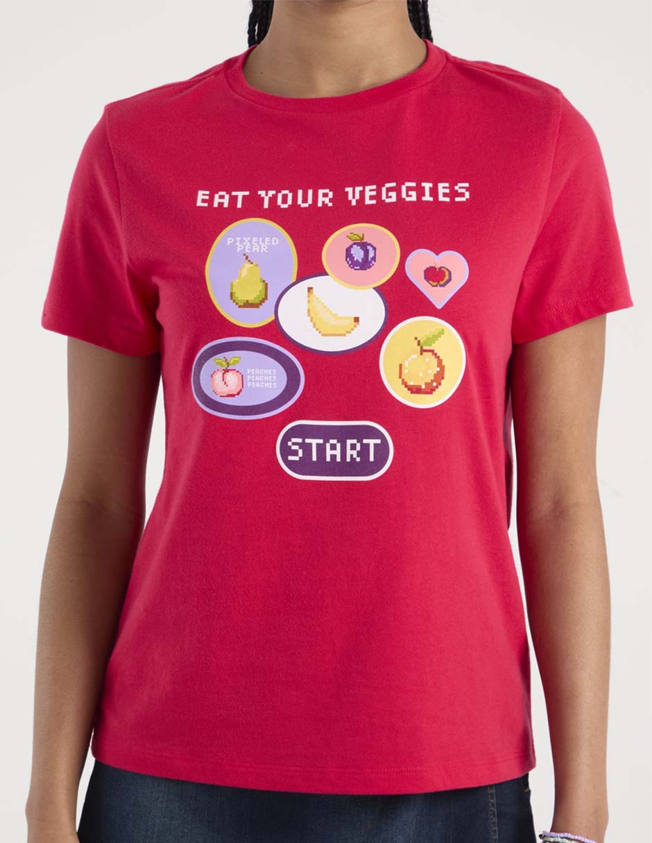 Playera manga corta Non Stop cuello redondo para mujer