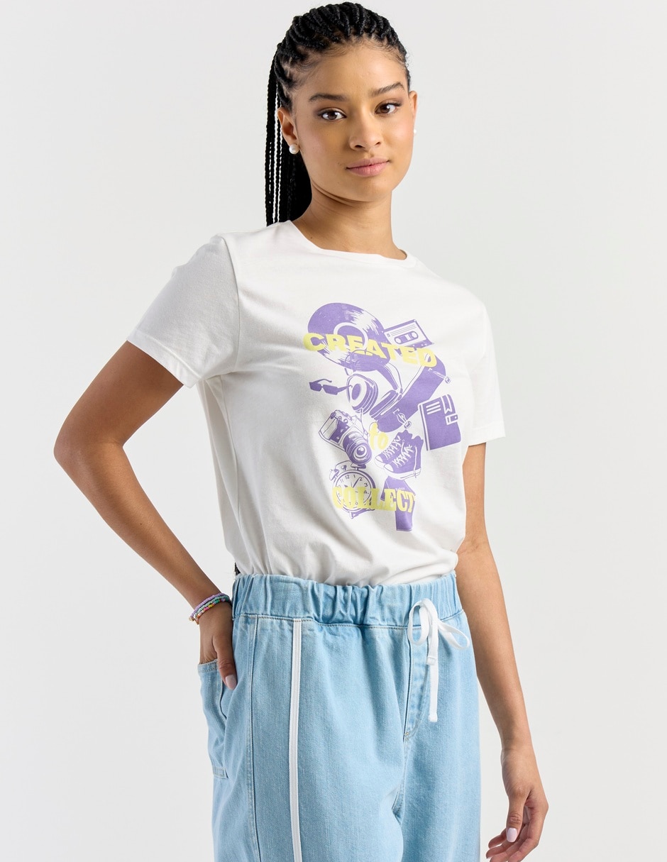 Playera manga corta cuello redondo para mujer 2