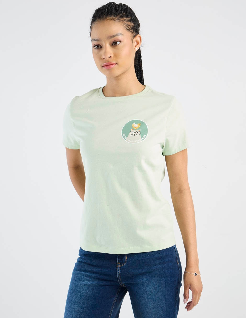 Playera manga corta cuello redondo mujer Playera manga corta cuello redondo mujer