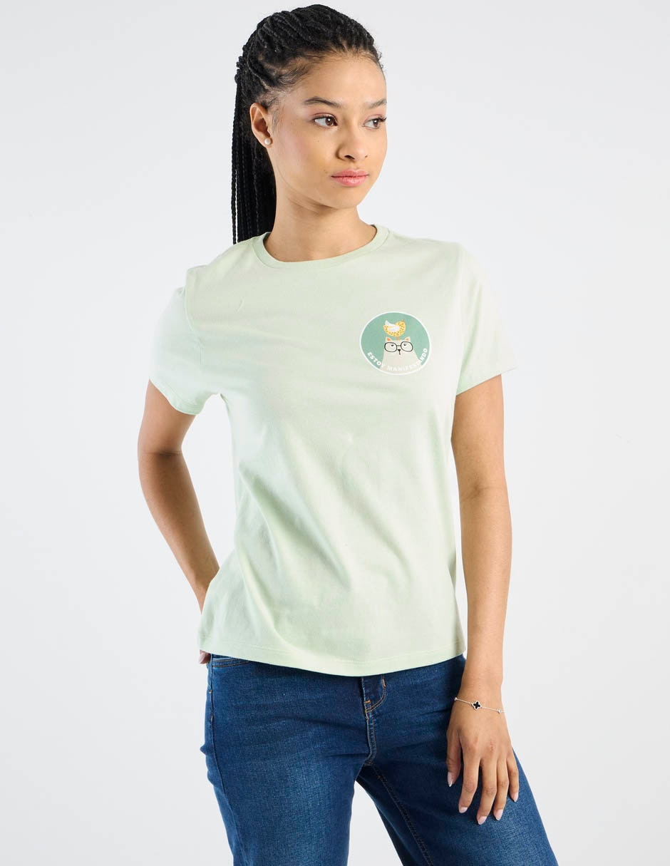 Playera manga corta cuello redondo mujer 5