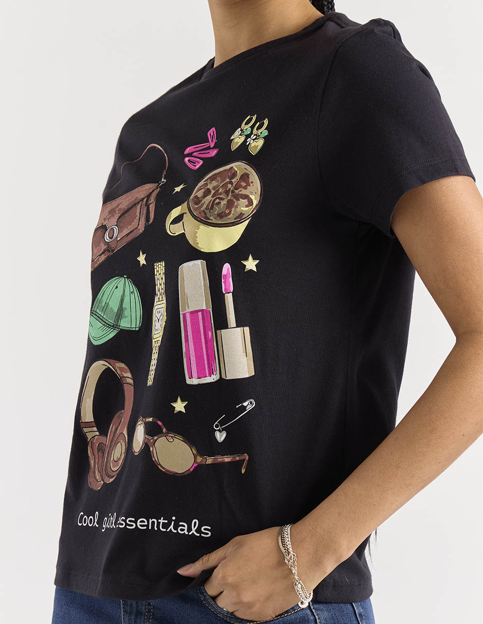 Playera manga corta Non Stop cuello redondo para mujer