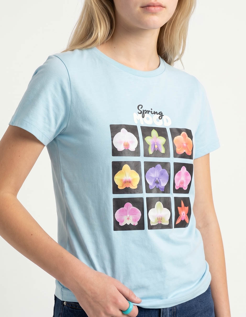 Blusa manga corta Non Stop cuello redondo para mujer