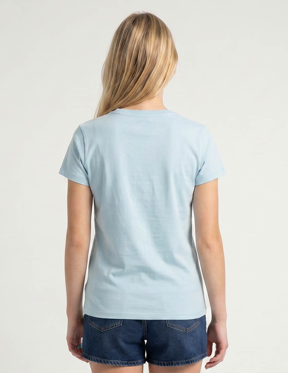 Blusa manga corta cuello redondo mujer 5