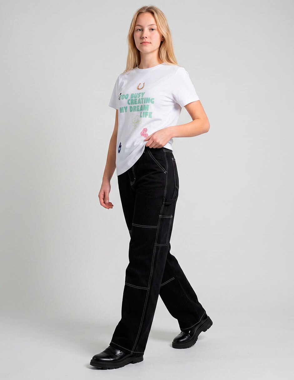 Playera manga corta Non Stop cuello redondo para mujer