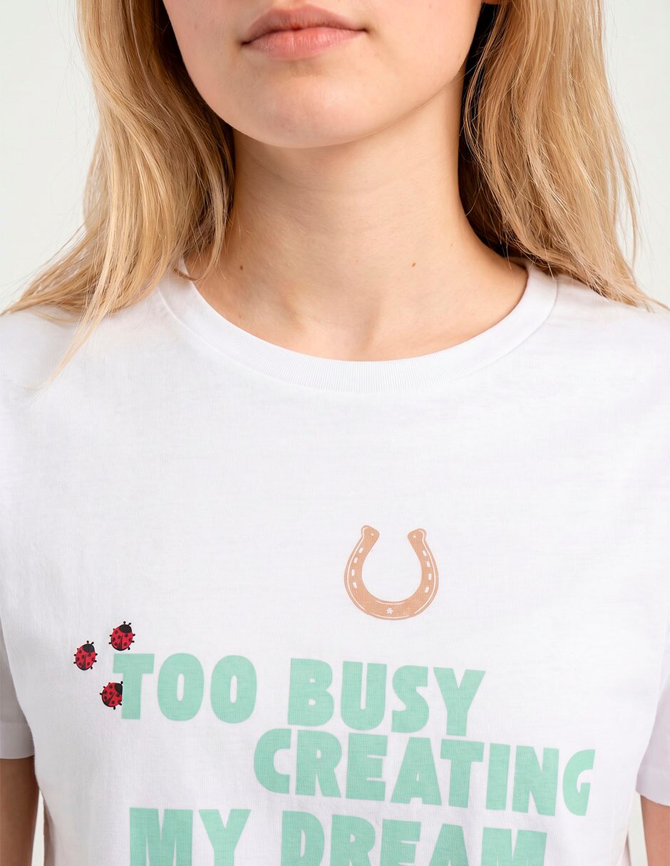Playera manga corta Non Stop cuello redondo para mujer