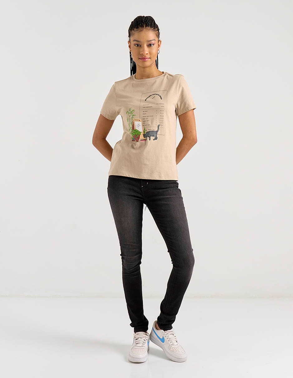 Playera manga corta Non Stop cuello redondo para mujer 3