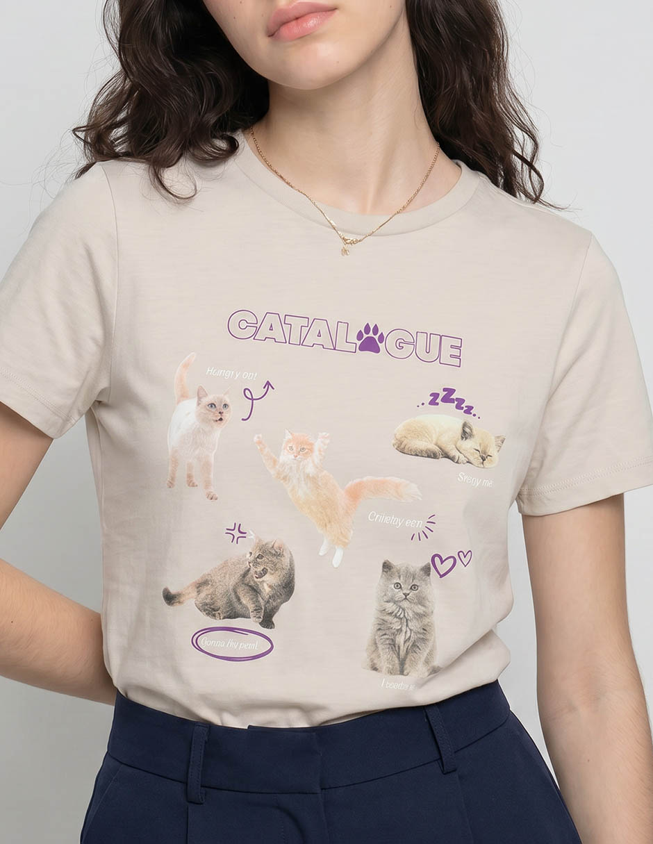 Playera manga corta cuello redondo para mujer 3