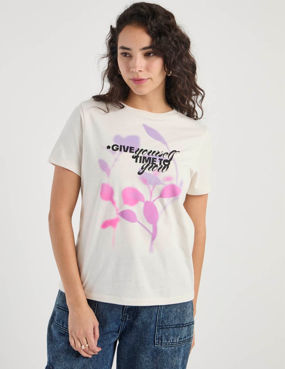 Playera manga corta cuello redondo para mujer 2