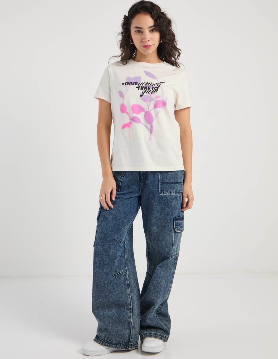 Playera manga corta cuello redondo para mujer 3