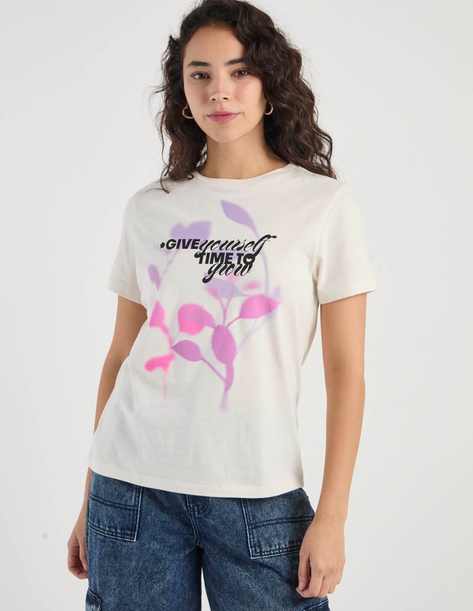 Playera manga corta cuello redondo para mujer Playera manga corta cuello redondo para mujer