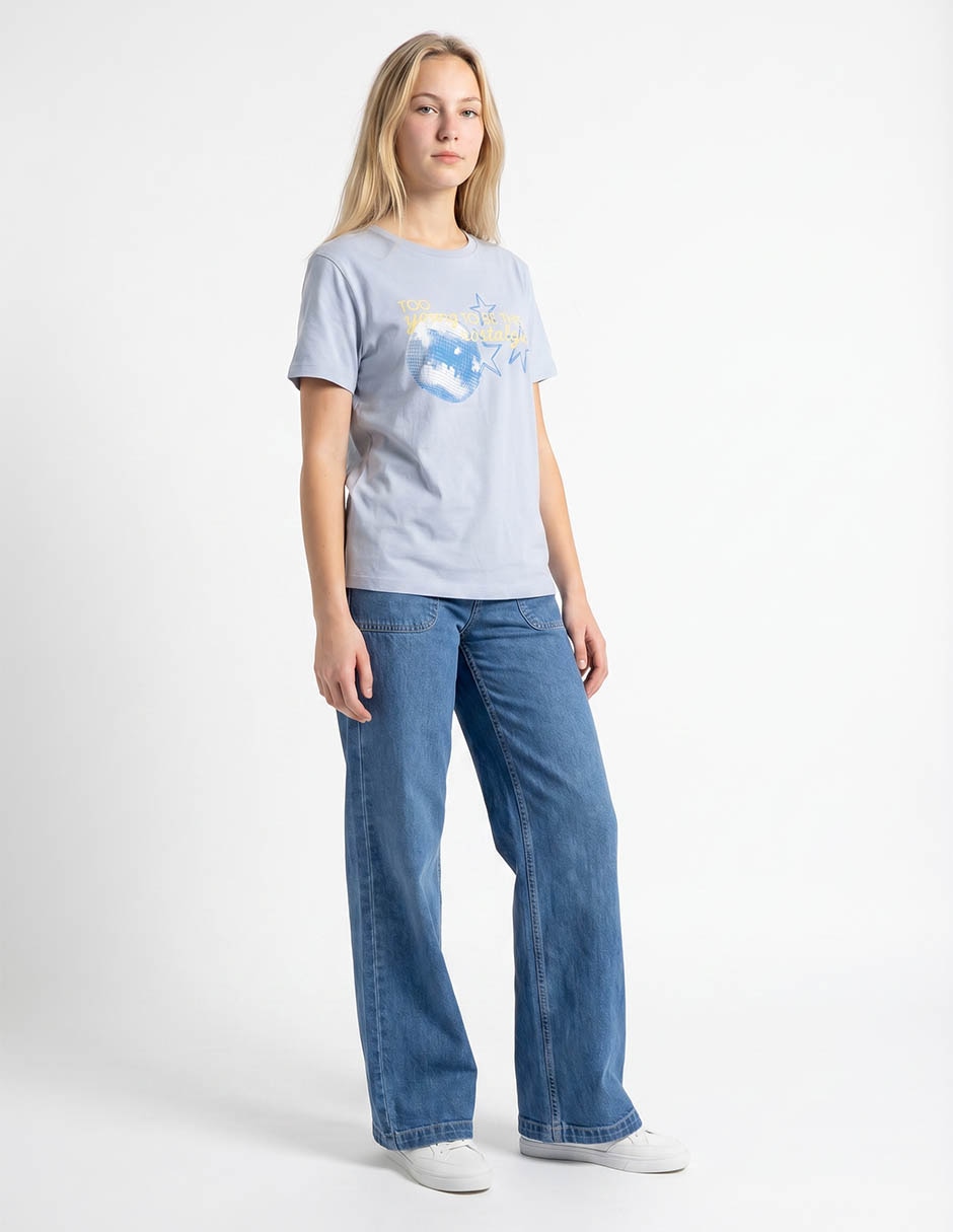 Playera manga corta Non Stop cuello redondo para mujer