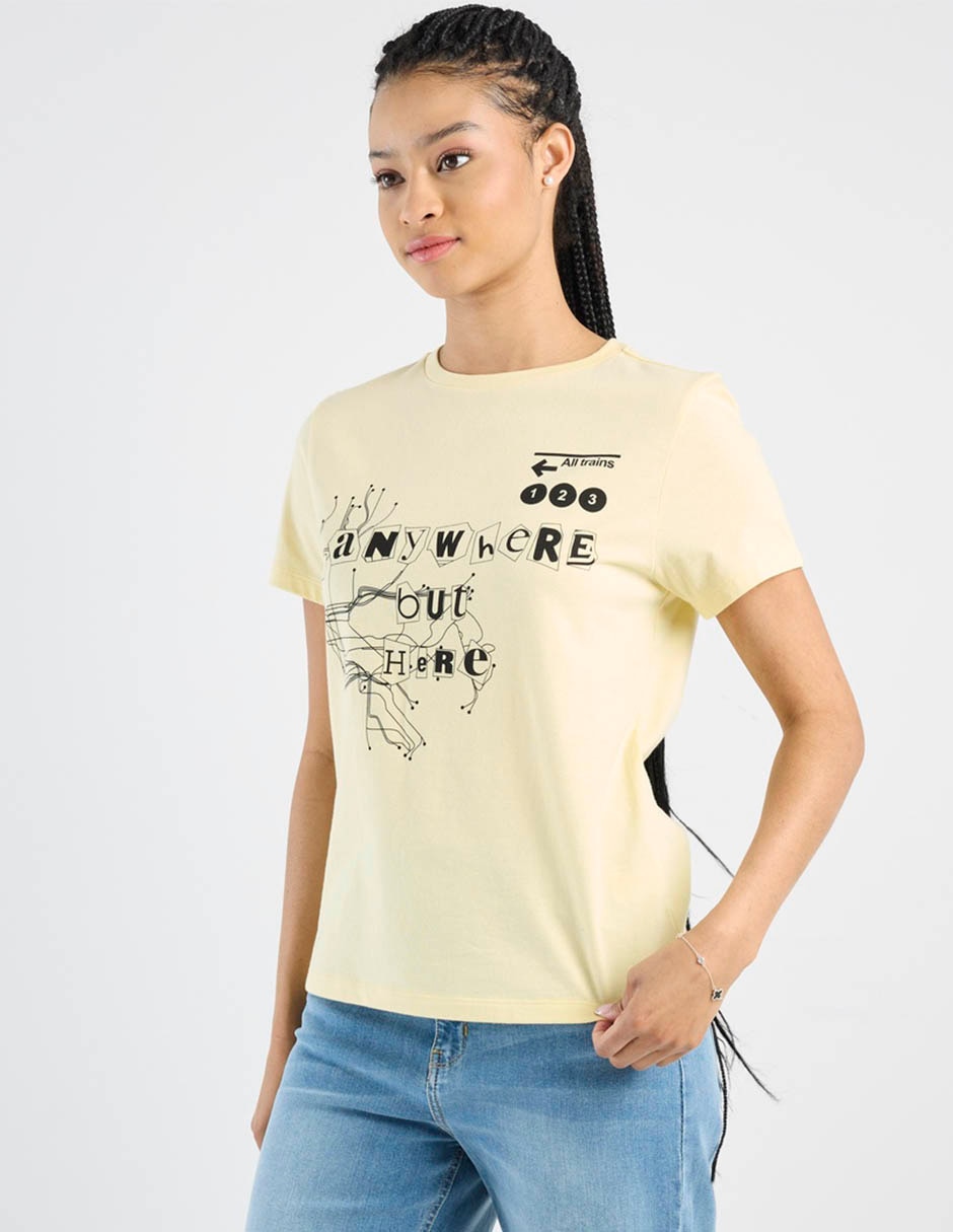 Playera manga corta cuello redondo mujer 5