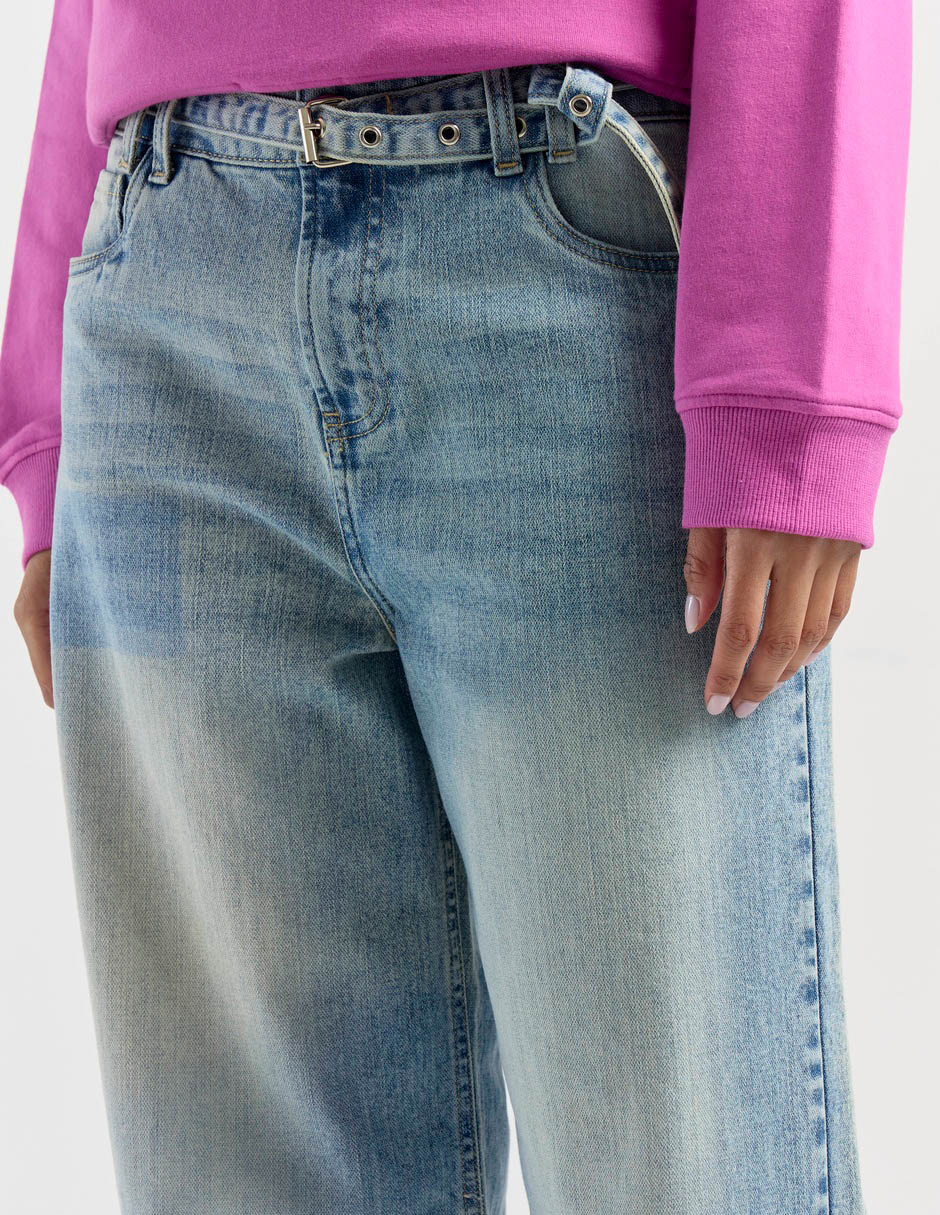 Jeans relaxed wide leg para mujer 10