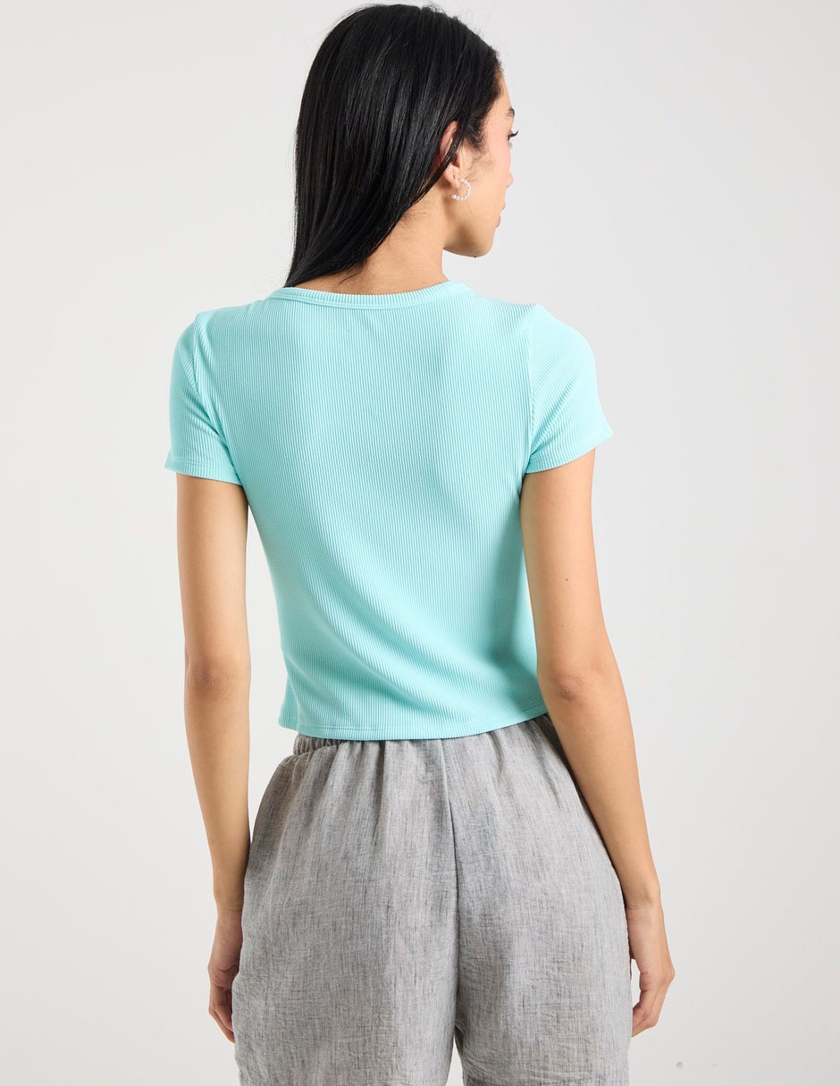 Playera manga corta Non Stop cuello redondo para mujer