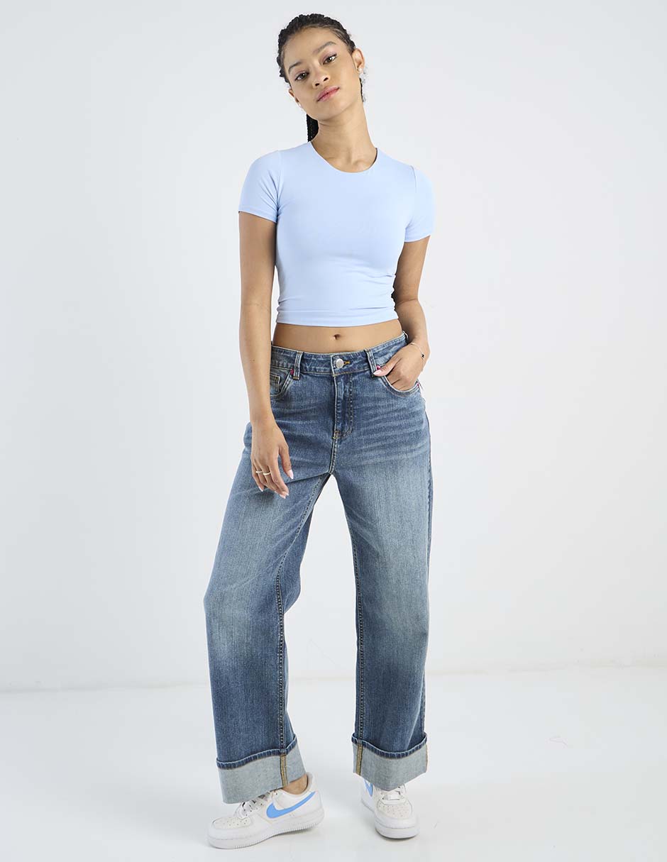 Jeans relaxed amplio a la cintura Non Stop para mujer