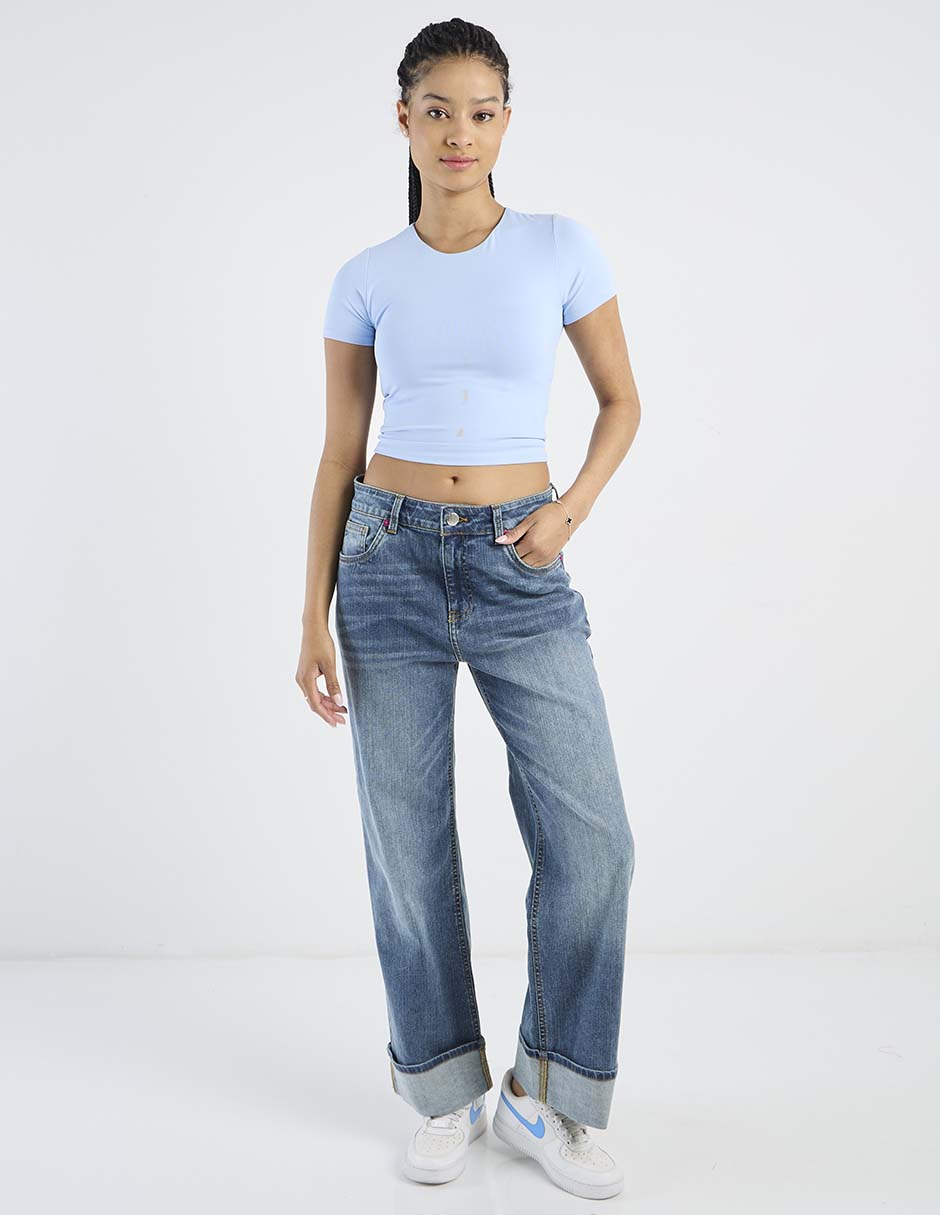 Jeans relaxed amplio a la cintura Non Stop para mujer