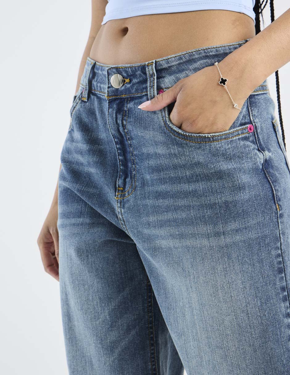 Jeans relaxed amplio a la cintura Non Stop para mujer