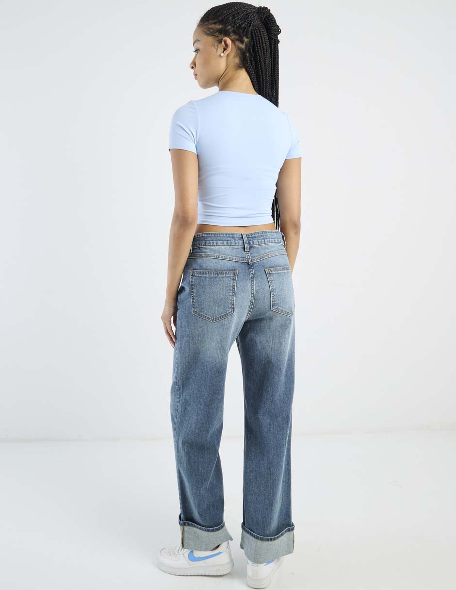 Jeans relaxed amplio a la cintura Non Stop para mujer
