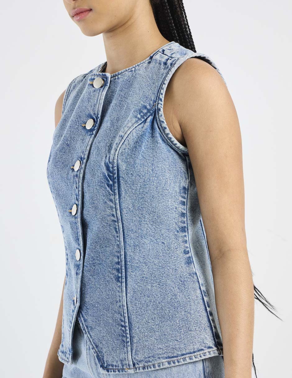 Chaleco de mezclilla para mujer 5