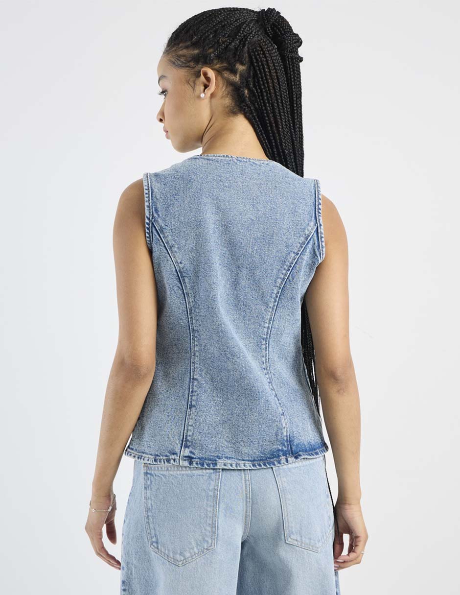 Chaleco de mezclilla para mujer 6