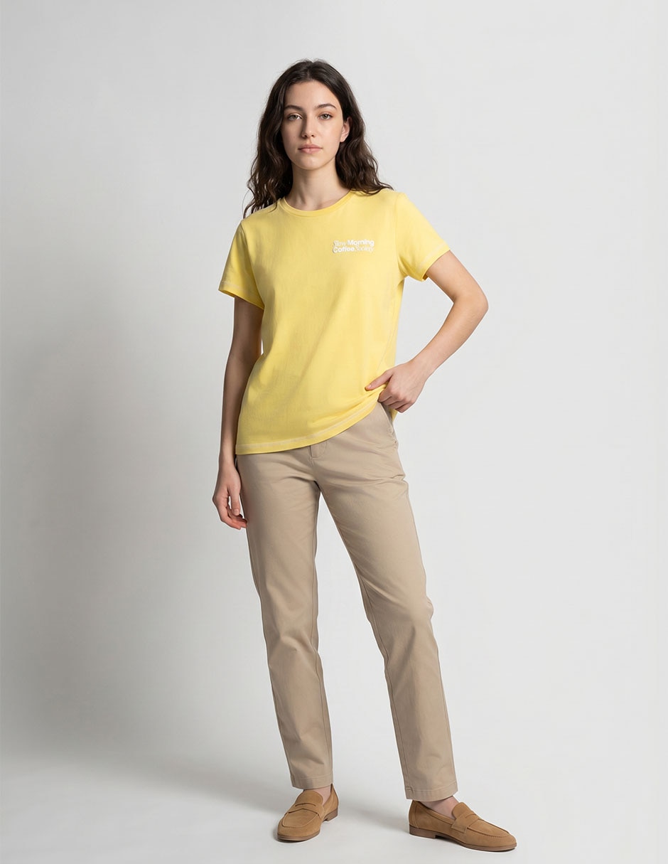Playera manga corta Non Stop cuello redondo para mujer