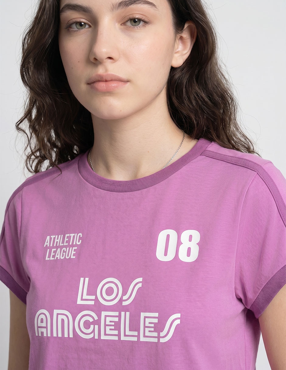 Playera manga corta Non Stop cuello redondo para mujer