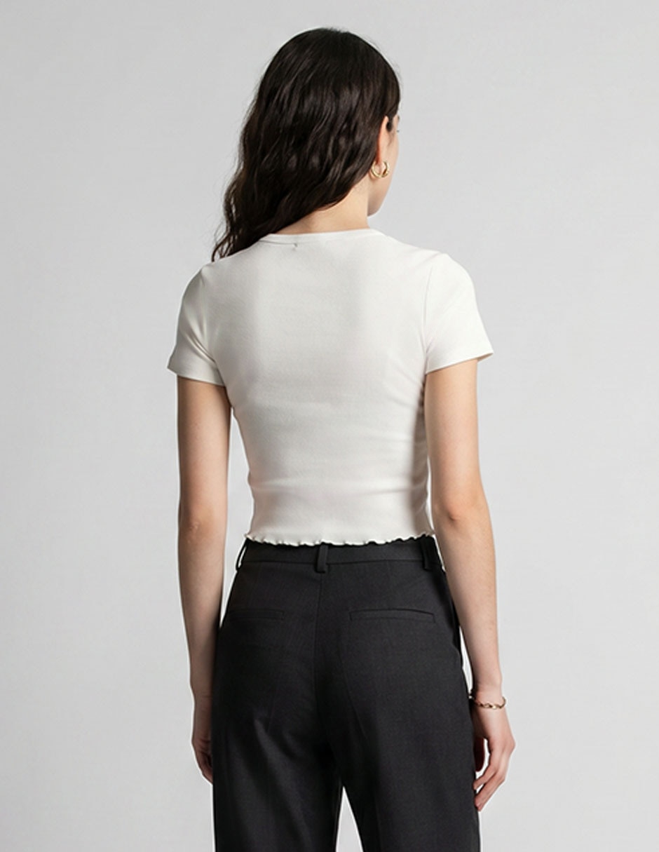 Playera manga corta cuello redondo para mujer 2