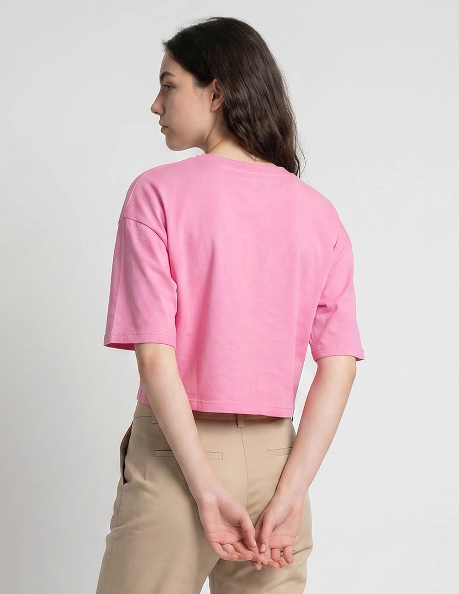 Playera manga al codo cuello redondo para mujer 2
