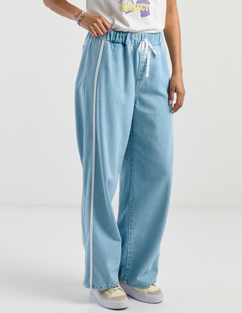 Jeans relaxed straight cintura para mujer 1