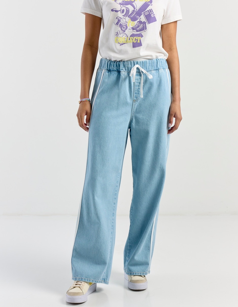 Jeans relaxed straight cintura para mujer 7