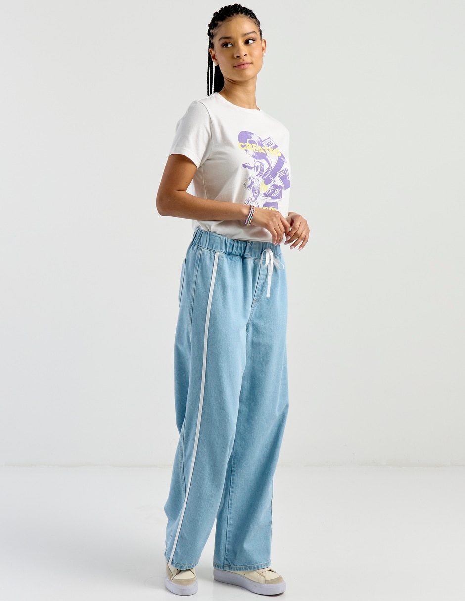 Jeans relaxed straight cintura para mujer 8
